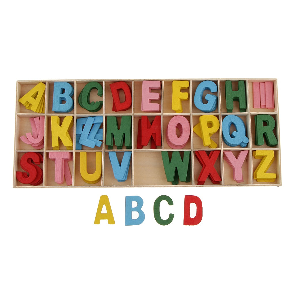 Ensemble Éducatif de 156 Lettres en Bois Colorées