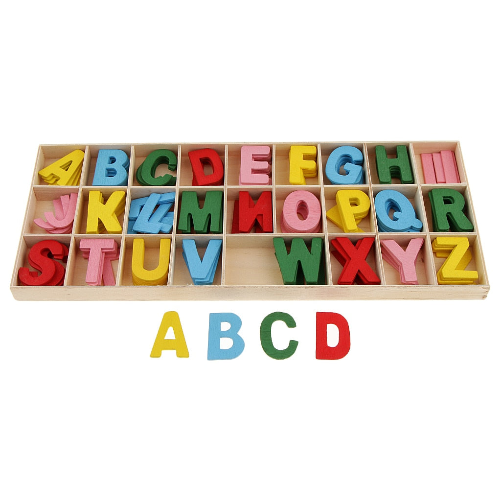 Ensemble Éducatif de 156 Lettres en Bois Colorées