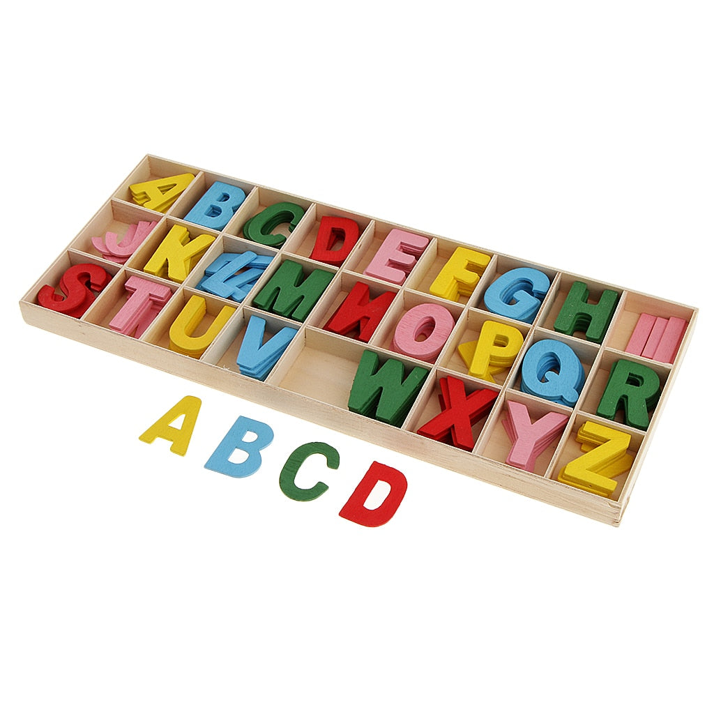 Ensemble Éducatif de 156 Lettres en Bois Colorées