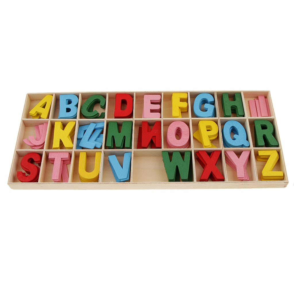 Ensemble Éducatif de 156 Lettres en Bois Colorées