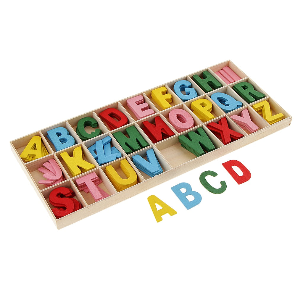 Ensemble Éducatif de 156 Lettres en Bois Colorées