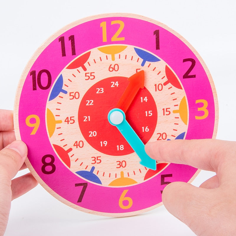 Horloge en bois Montessori