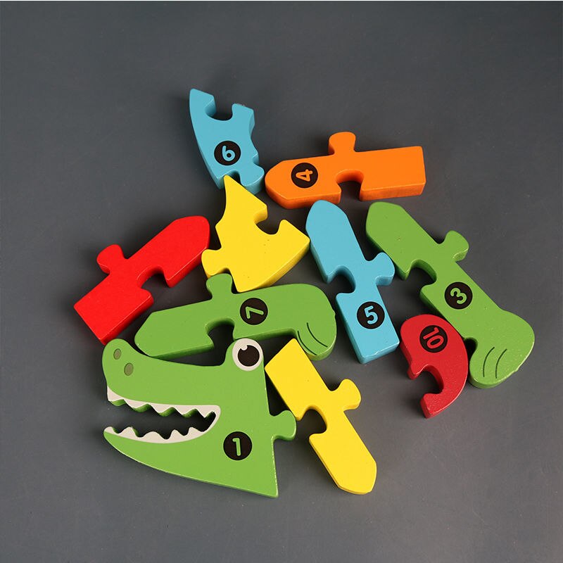 Puzzle 3D en bois Montessori pour tout-petits - Jouet d'éducation précoce - Blocs d'assemblage pour enfants