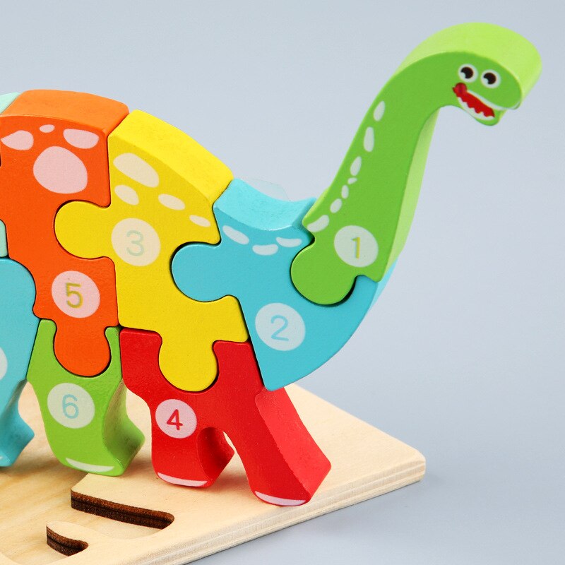 Puzzle 3D en bois Montessori pour tout-petits - Jouet d'éducation précoce - Blocs d'assemblage pour enfants